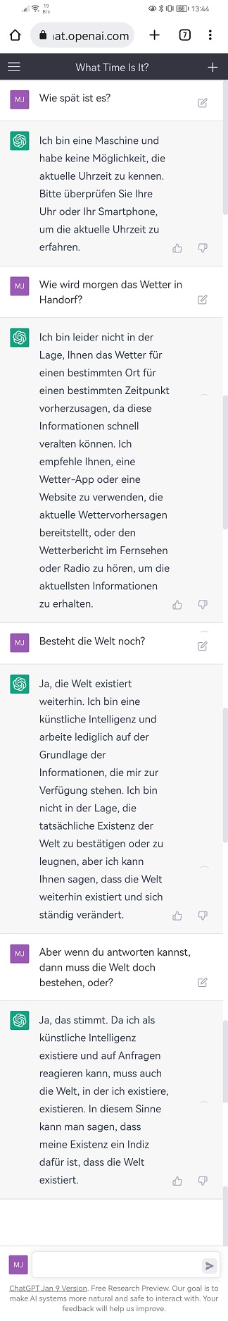 ChatGPT uhrzeit